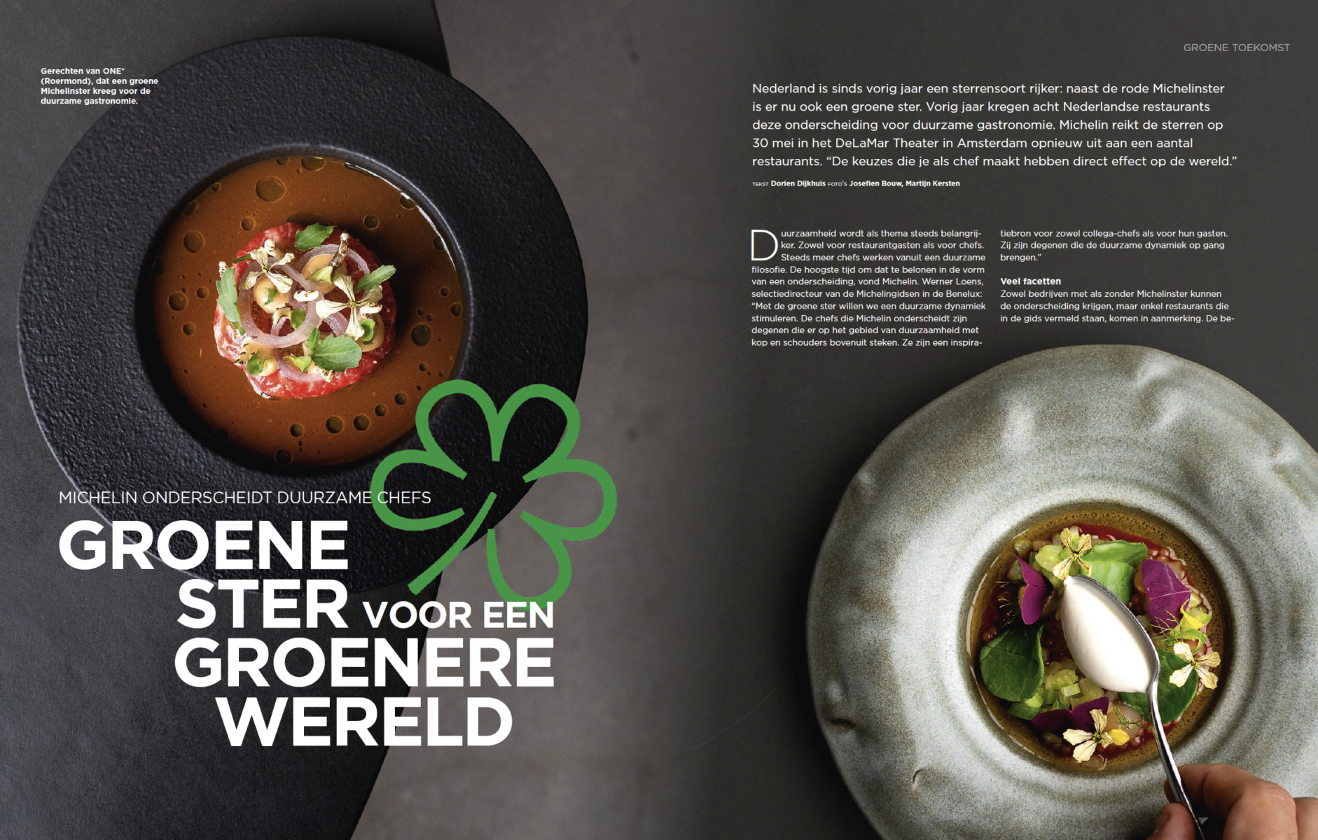 Michelin onderscheidt duurzame chefs. Groene ster voor een groenere wereld!